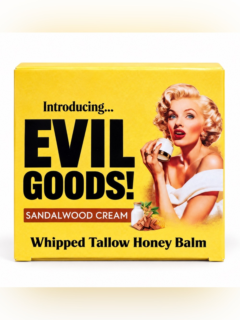 New Evil Goods Whipped Tallow Honey Balm- Sandalwood Cream - Picture 3 of 8